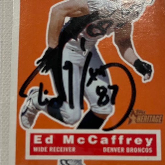 2001 Topps Heritage Ed McCaffrey Denver Broncos Autographed Trading Card - Picture 2 of 3
